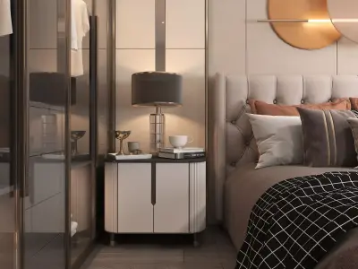 Modern Bedroom Scene 35 3D model