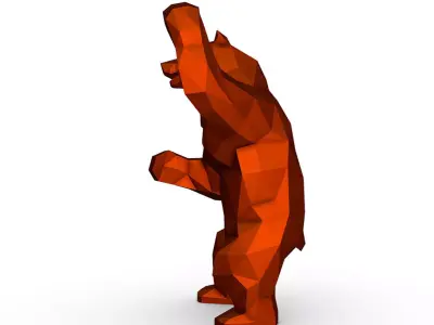 Bear low poly 3D print model