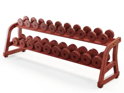 Two Tier Dumbbell Rack 3D model