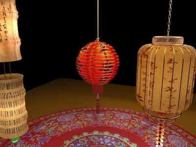 Chinese  red lantern  3D model