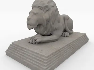 lions statue 3D model