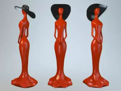 Statuette of Woman in a Hat P 3D print model