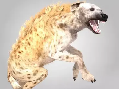 Hyena Rigged And Animated Low-poly 3D model