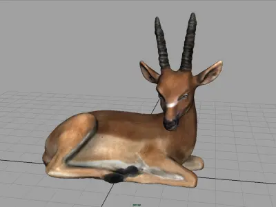 African Antelope Low-poly 3D model