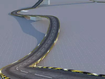 Circle Drift Road Low-poly 3D model