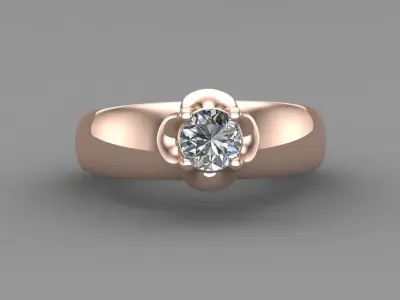 Rose Gold Women Diamond Ring 3D print model 3D print model 24