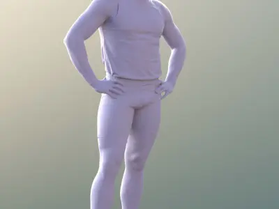 Robb 10722 - Standing Rower Low-poly 3D model