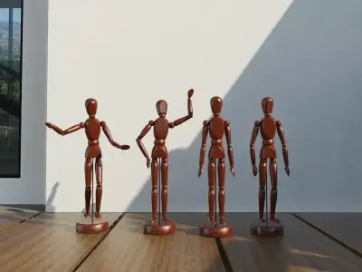 Wooden puppet 3D Model 3D model