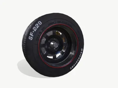 Rally wheel FS - 228 Low-poly 3D model