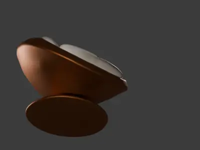 Modern Designer Leather Chair with Brown Frame - Luxury 3D model