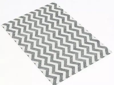 Restoration Hardware Pointe Flatweave Rug- Ivory Charcoal 3D model