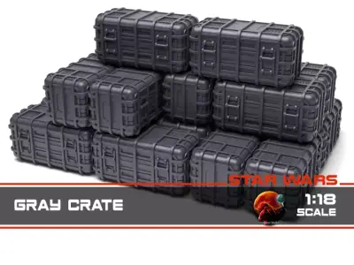 Star Wars Gray Crate 1-18 scale Kenner Hasbro  Free 3D print model