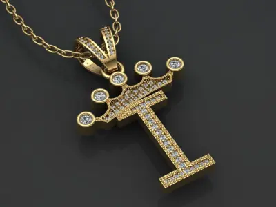 I letter pendant 3D print model