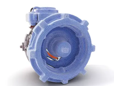 Futuristic Engine Core model pack with glowing elements Low-poly 3D model