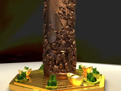 Chinese Gold Ingot 3D model