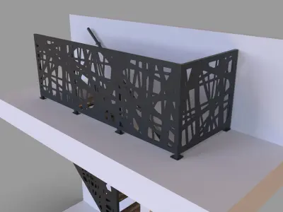 MODERN METAL STAIRS 3D model