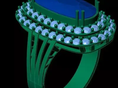 Diamond Shine Stone Ring 3D print model