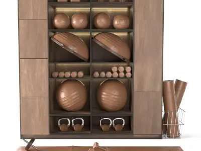 Home Gym Yoga Decoration Set 042 Low-poly 3D model