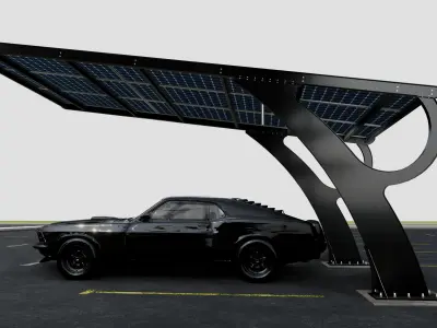 L TYPE MODERN SOLAR CARPORT TYPE-2 3D model