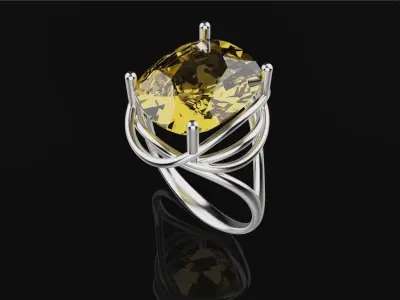 Feminine Stone Ring-Sizes 17 to 20 Free 3D print model