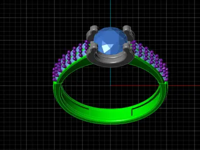 STL 3DM Print Ready Women Diamond Ring Lightweight Printable  3D print model 124