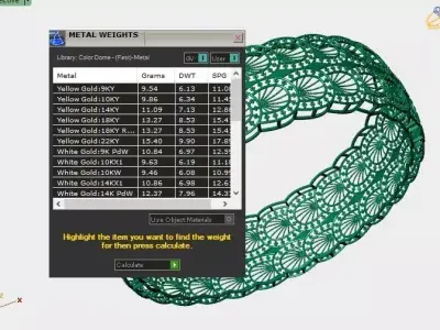 1345 Fanlace Bangle 11gm 3D print model