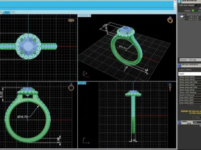 Diamond Fashion Ring R1 3D print model