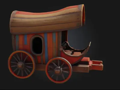 Colorful Caravan  Vibrant Travelers Home on Wheels 3D model