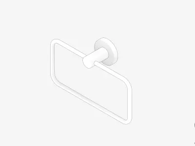 Towel Holder - Hand - Luxury - Round - Round Plate Low-poly 3D model
