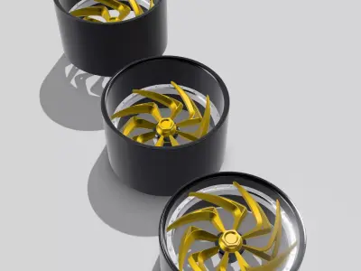 20inch LIGHTNING Concave Wheels 3 offsets w Tires 3D print model