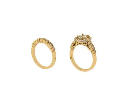 Solitair Ring Bridal Set 3D print model purchase