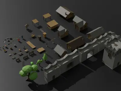 Medieval pack Free low-poly 3D model