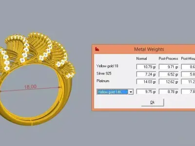 Elegant Ring Jewelry Brand Gold 3D print model buy