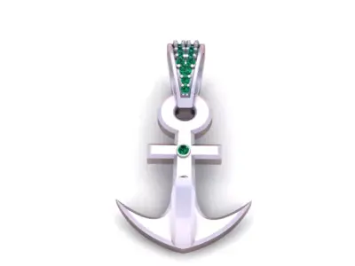  Gold Anchor Pendant 3D Printable Model 3D print model