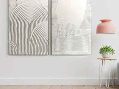 Plaster Two Photo Frame 62 Low-poly 3D model