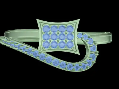 light weight  Yellow gold diamond rings-PR-477-DIA 3D print model
