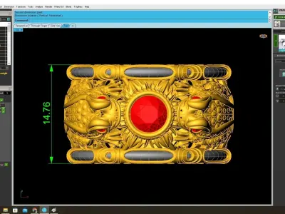 Luxury Ornate Oval Gemstone Men Ring 3D Jewelry Model 3803 3D print model