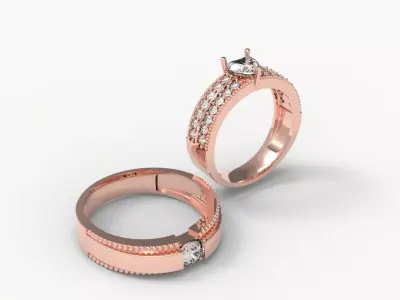 Luxury wedding ring w3 3D print model