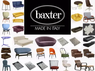 Baxter collection upholstered bench with legs 3D model