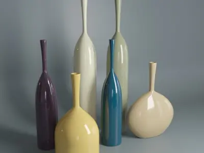 Colorful vases  3D model
