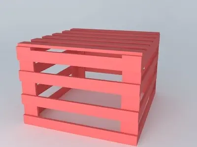 caixote-palets wooden crate Free 3D model