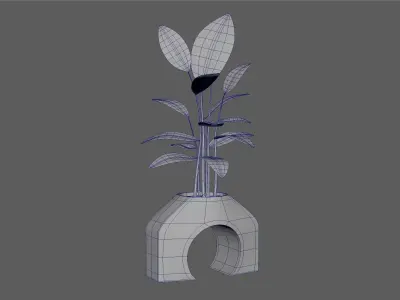 White Ceramic Planter 3D model