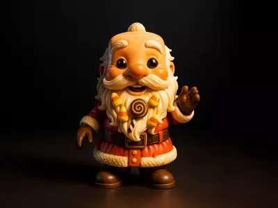Candy Santa Claus Figurine Whimsical Holiday Santa Decoration 3D print model
