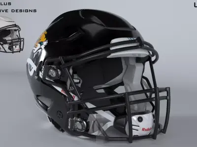 JAGUARS BALTIMORE Helmet Football AFC SOUTH PBR updated 2025 3D model