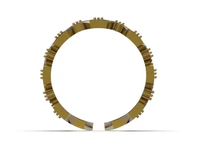 Golden bee Queen STL 3D printable Ring model jr00297 3D print model