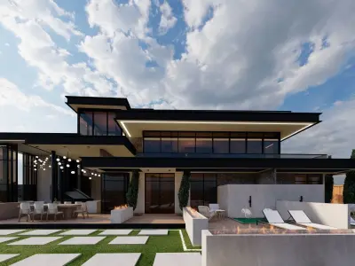 Modern Luxury Villa 3D Model for Architectural Renderings 3D model