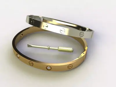 LOVE BRACELET RING AND EARRING 3D PRINT MODEL 3D print model