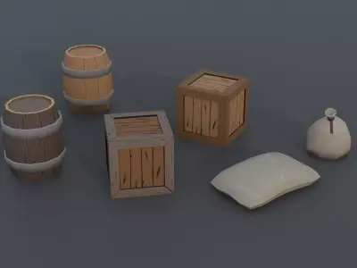 Medieval Props - Minipack 1 Free low-poly 3D model