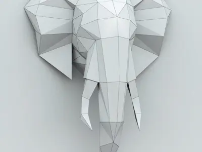Ukraine elephant paper head 3D model