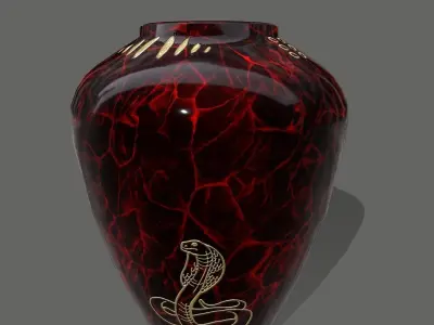 vase set egyptian Low-poly 3D model